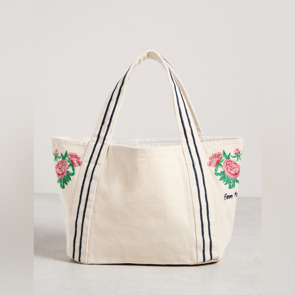 Fanm Mon Canvas Mini Tote - Floral embroiderey